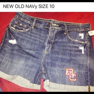 Vintage logo Boston College BC embroid jean shorts
